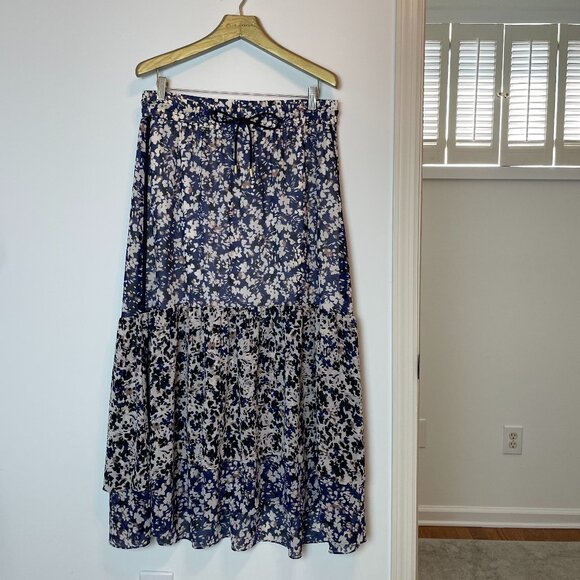 ME+EM Floral Chiffon Tiered Midi Skirt \\ 14 - Picture 2 of 9